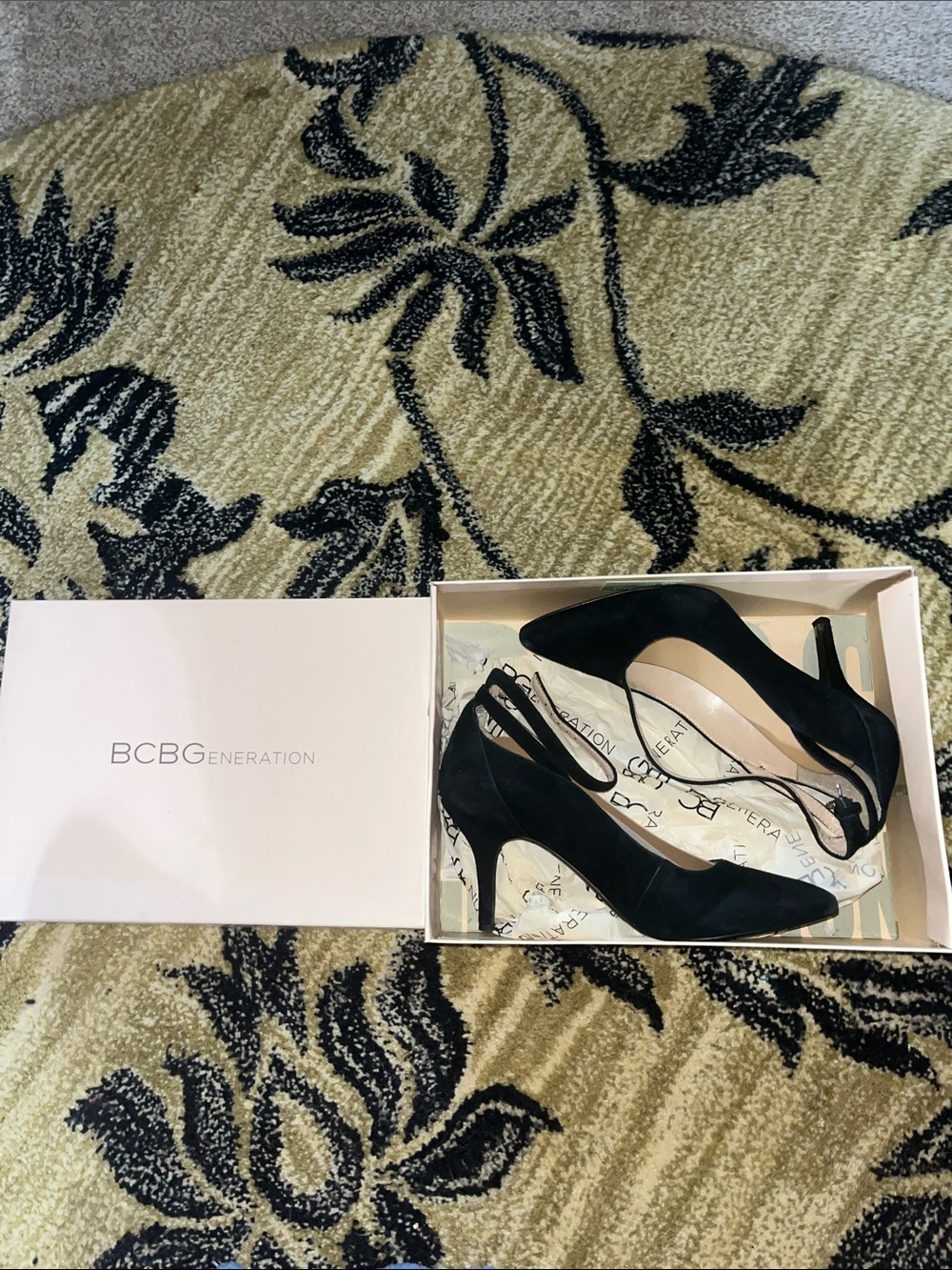 BCBG Black Suede Pointed-Toe Slingback Pumps